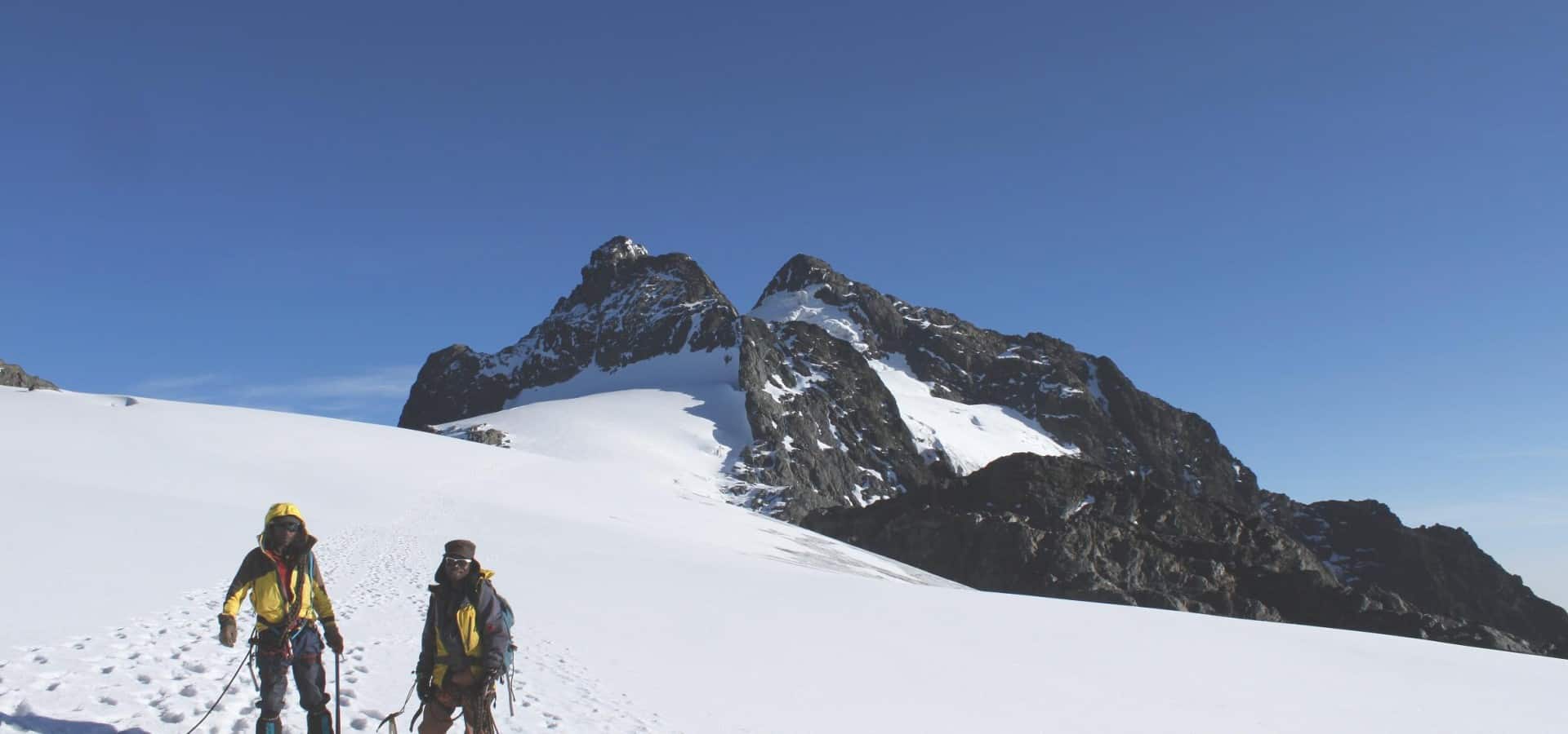 almost at the peak of Mount Rwenzori